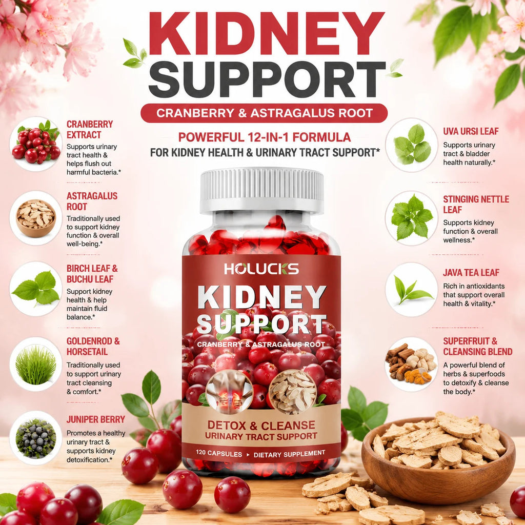 Kidney Cleanse Detox & Repair Supplement, with Astragalus Root, Cranberry, Support Urinary Tract & Immune Health, Daily Energy Healthy supplements