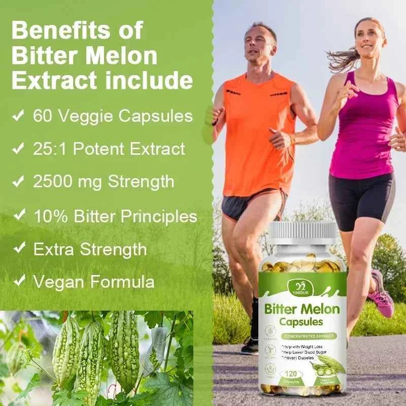 Buy 1 Get 1 Free! Bitter Melon Extract Supplement, for Natural Blood Sugar, Metabolism Booster & Weight Management Aid, Vegan