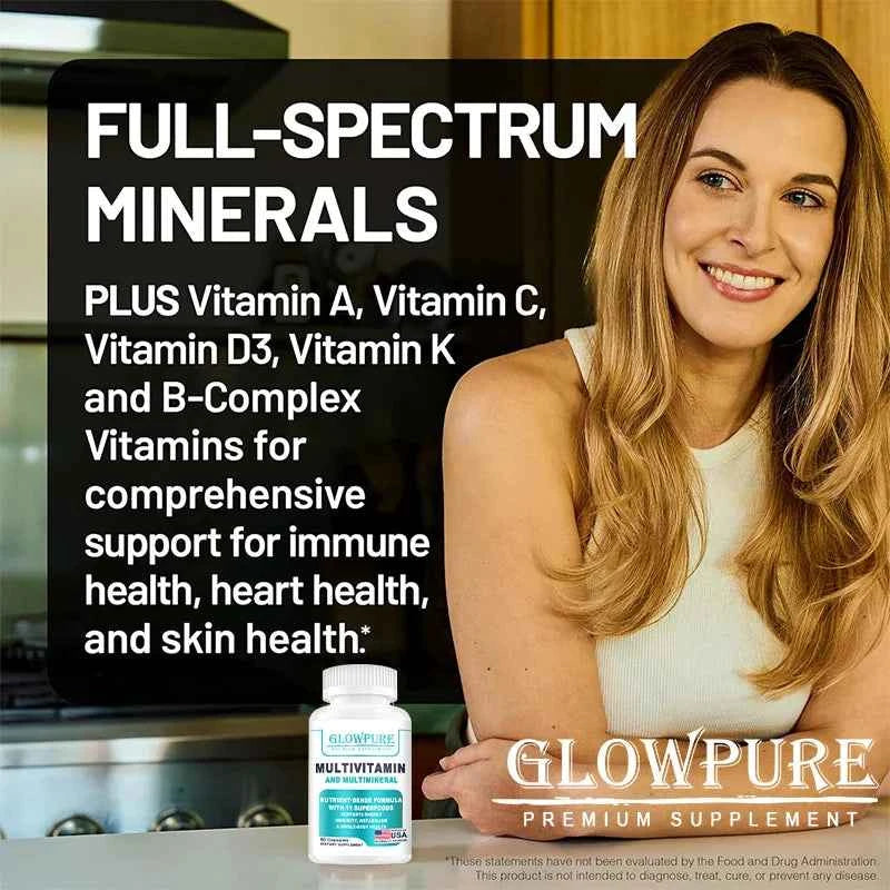Multivitamin for Women, Organic Whole Foods & Natural Minerals - B-Complex Vitamin C D3 K2 for Stress Immunity Hair Skin & Nails