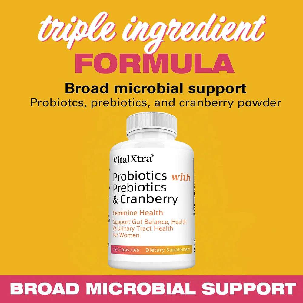Women’s Probiotic -  Contains Prebiotic Cranberry, Improves Intestinal Health, Improves Digestion, and Relieves Bloating and Gas Healthy supplements
