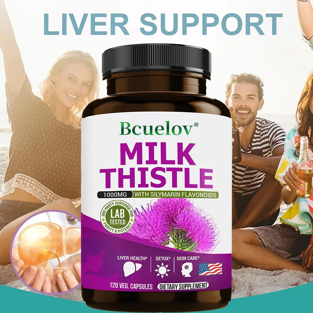 Fatty Liver Cleanse and Liver Detox Supplement with Milk Thistle Extract-for Men and Women, Supports Liver Health, Heart Health Healthy supplements