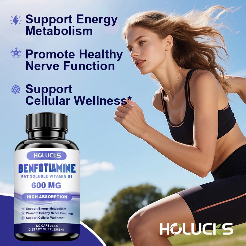 Benfotiamine Capsules, with Fat-Soluble Vitamin B1, Support Nerve Health, Energy Metabolism & Cellular Wellness for Men & Women Healthy supplements