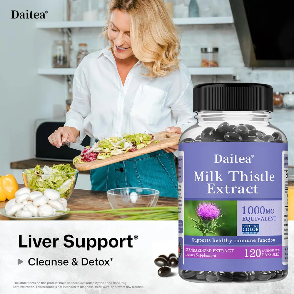 Natural Milk Thistle Supplement - Detoxifying and Cleansing for Men and Women, Liver Health and Supports Liver Function Healthy supplements