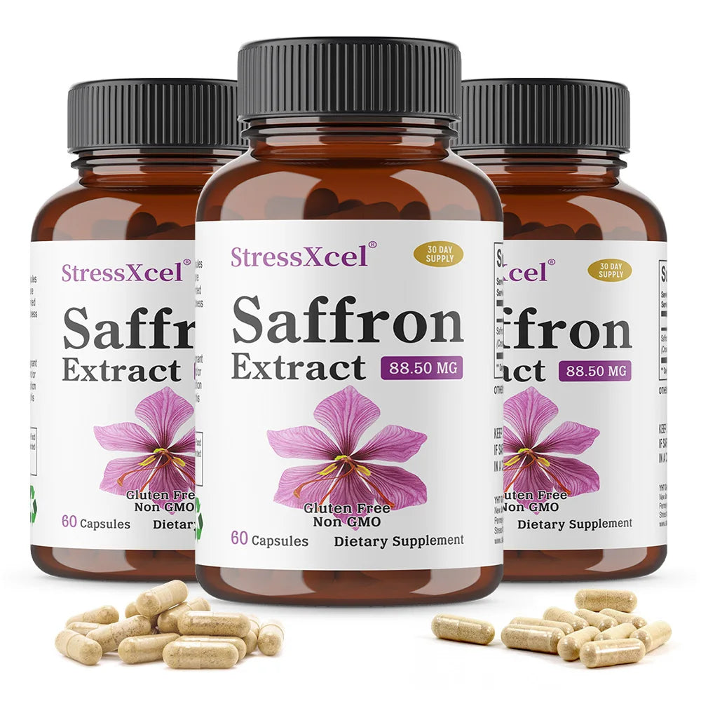 Saffron Extract Capsules, Antioxidant Daily Wellness Supplement, Improve Eye Health, Promotes Blood Circulation & Metabolism Healthy supplements