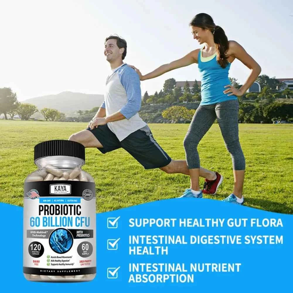 Probiotic 60 Billion CFU - Probiotics for Women and Men, Gut Health & Immune Support Supplement, Provides Digestive Support