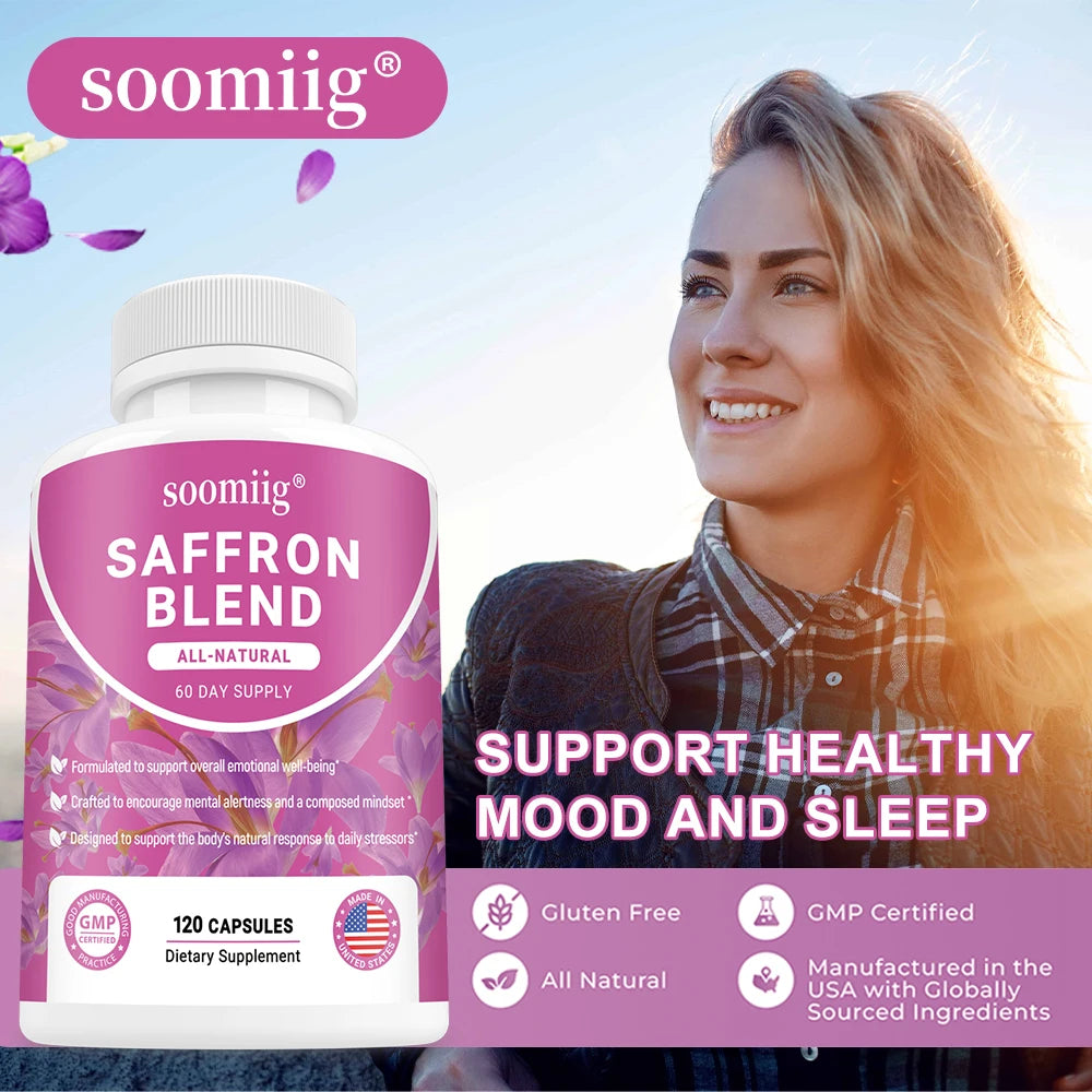 Saffron Supplements Saffron Extract for Mood & Memory, Eye Health - Joint Supplement for Women & Men - 120 Vegan Capsules Healthy supplements