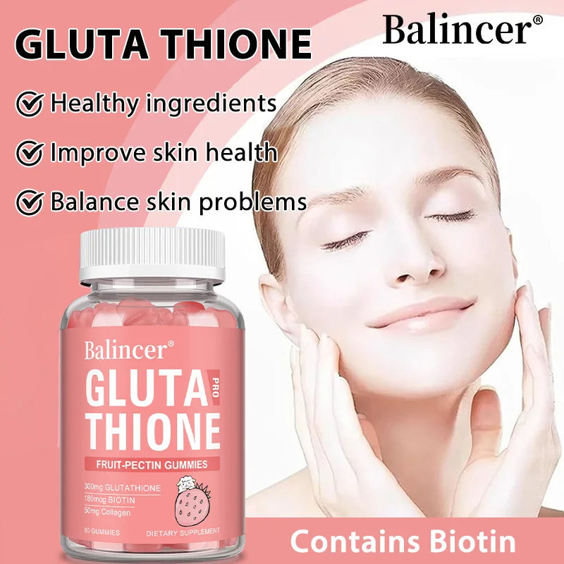 Glutathione Collagen Gummies, Brightening and Anti-aging, Supports Hair, Skin and Nail Health, Glutathione Supplement for Aldult Healthy supplements