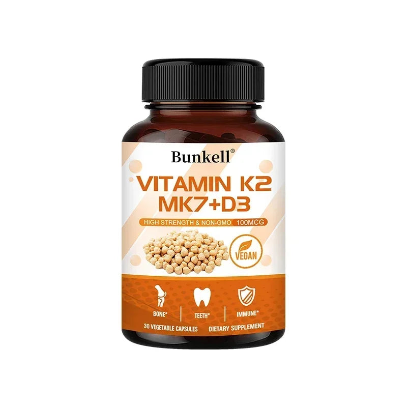 Vitamin K2 MK7 and Vitamin D3 Supplement Capsules, Support Bone Immunity, and Heart Health, Promote Calcium Absorption Healthy supplements