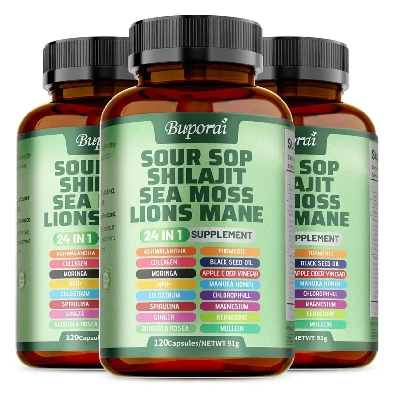 24-In-1 Soursop Supplement - Promote Digestion and Cell Health, Supports Skin, Joint and Bone Health, Strengthens Immunity Healthy supplements