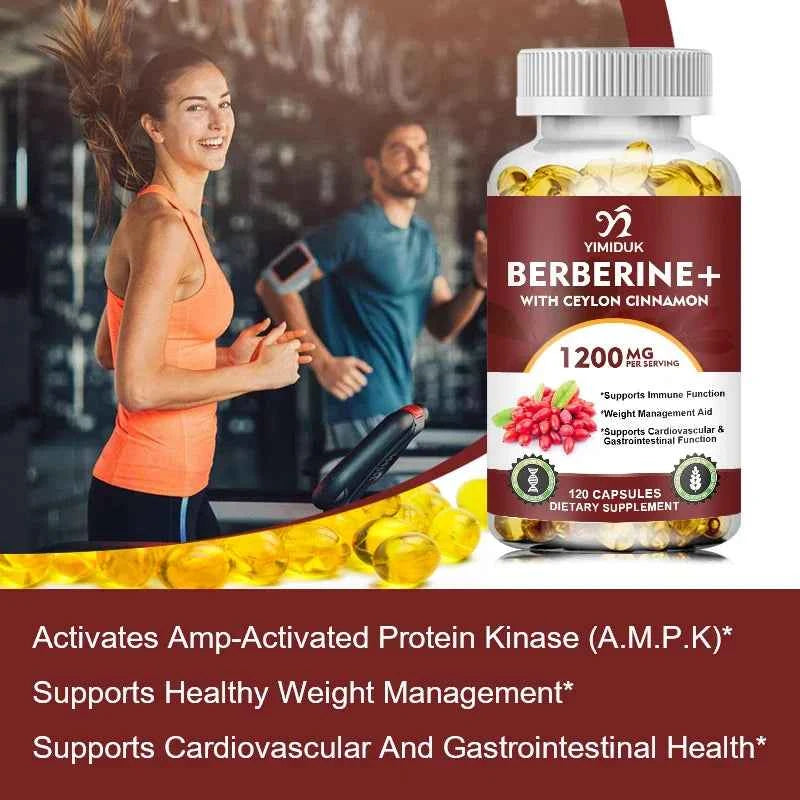 YIMIDUK Berberine Supplement with Cinnamon & Bitter Melon - Heart Health & Weight Management Support