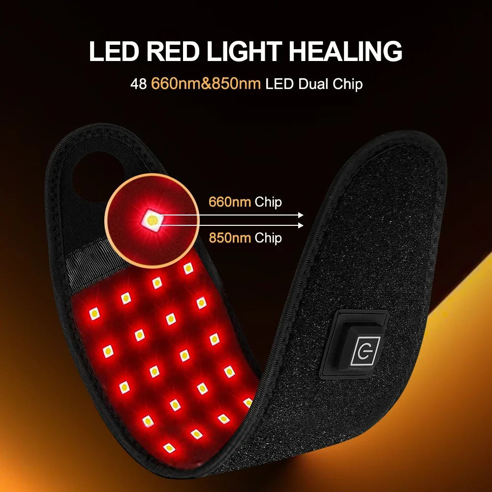 Infrared Wrist Guard Black Protective Gear Universal Left and Right 3 Levels Red Light Adjustment USB Plug Hand Joint Protection Healthy supplements