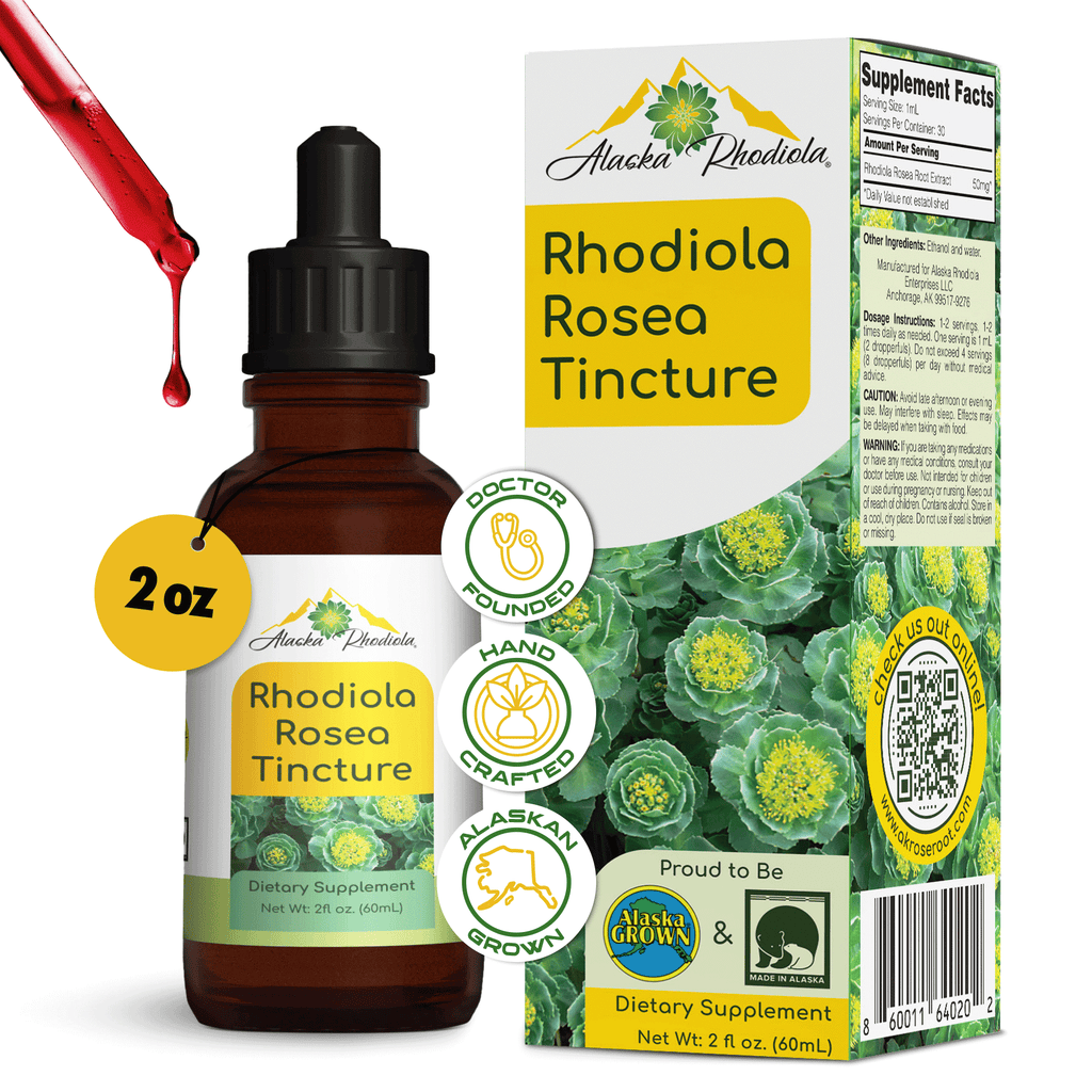 Rhodiola Rosea Tincture – Natural Stress & Energy Support (2 oz) Alaska Rhodiola