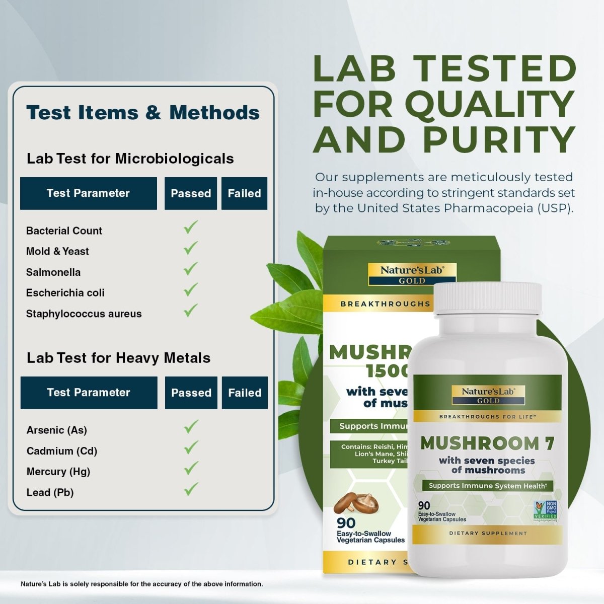 Nature's Lab Gold Mushroom 7 - 90 Capsules Nature's Lab
