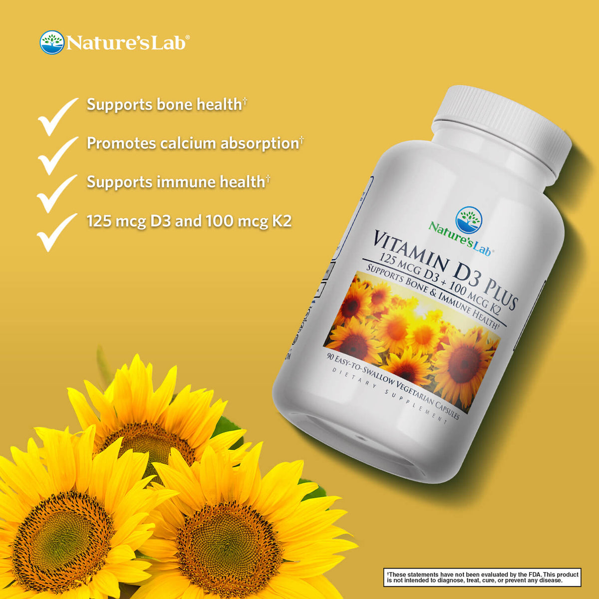 Nature's Lab Vitamin D3 Plus - 90 Capsules Nature's Lab