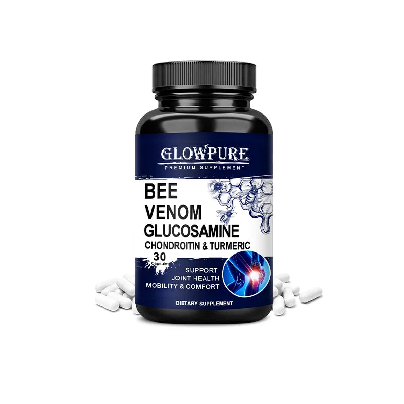 Glucosamine Chondroitin Capsules for Bone Joint Health and Mobility Comfort with Bee Venom Turmeric MSM Healthy supplements