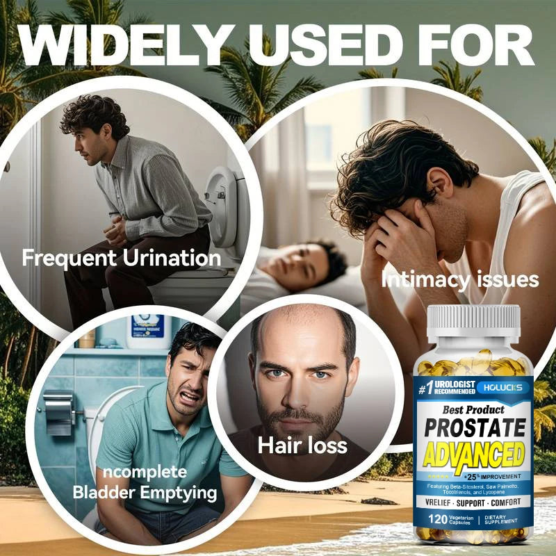 Prostate Advanced Supplement, Support Hair Health, Bladder Health, Reduce Nighttime Urination & Improve Daily Comfort for Men Healthy supplements