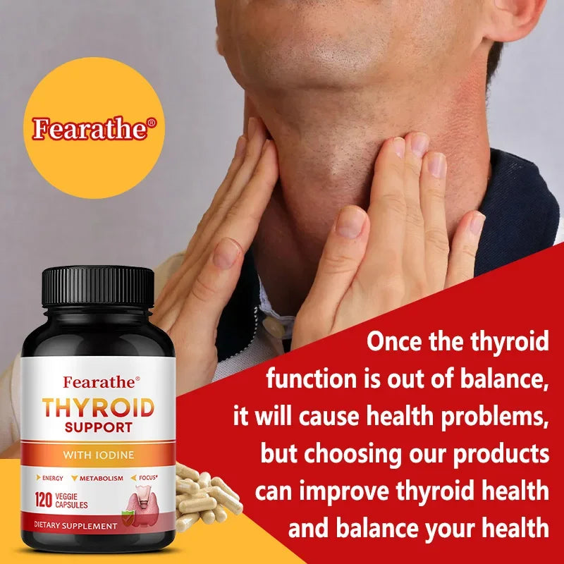 Thyroid Support with Iodine, Improve Your Energy & Mood - Metabolism Booster Thyroid Health Supplement for Women and For Men Healthy supplements