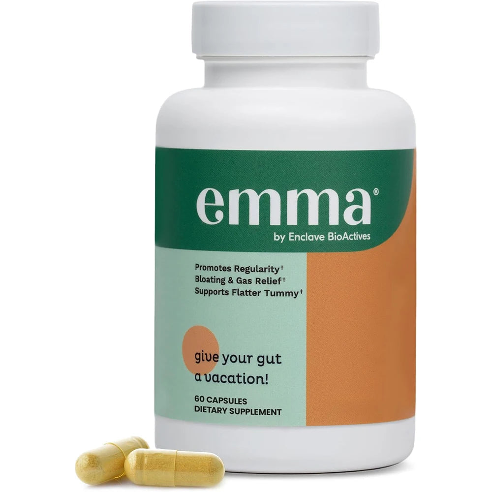 Emma Gut Health Relief Supplement for women and men, Gut and Digestive support capsules for constipation, bloating & gas relief Healthy supplements