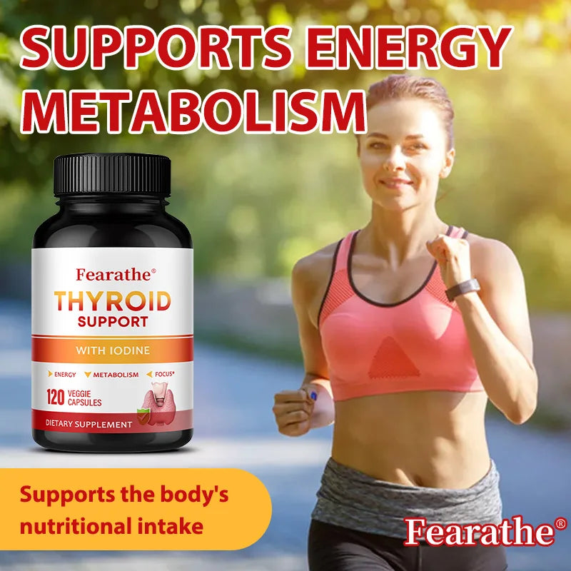 Thyroid Support with Iodine, Improve Your Energy & Mood - Metabolism Booster Thyroid Health Supplement for Women and For Men Healthy supplements