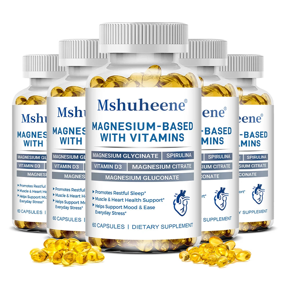 Magnesium 800mg Vitamin D3 Capsules, High Absorption, Supports Sleep, Muscle Recovery, Bone, Heart & Immune Health for Men Women Healthy supplements