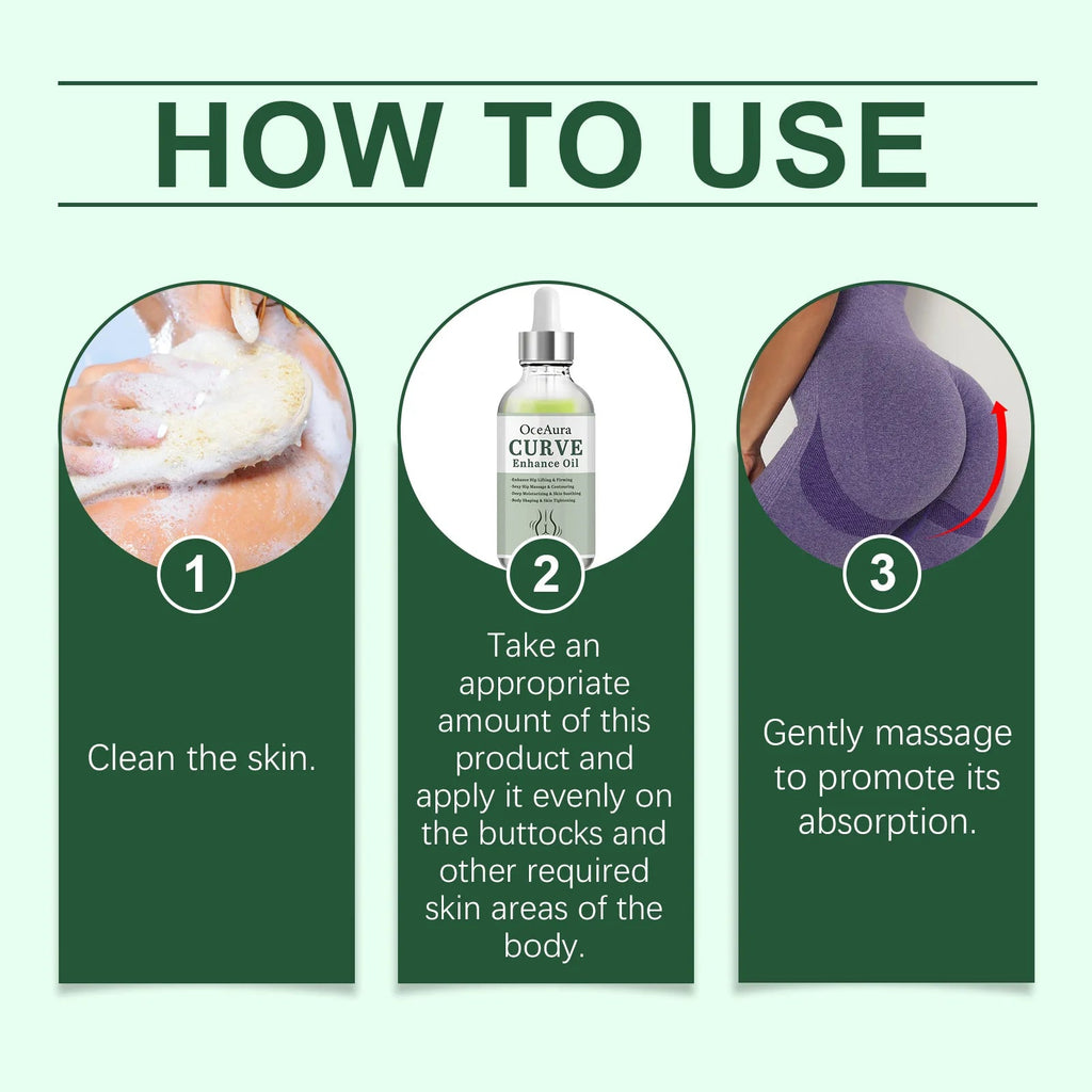 Hip Firm Enlarge Essence Oil Plump Sexy High Buttock Big Ass Moisturize Soft Improve Sag Flat Enhance Hip Elasticity Essence Oil Healthy supplements