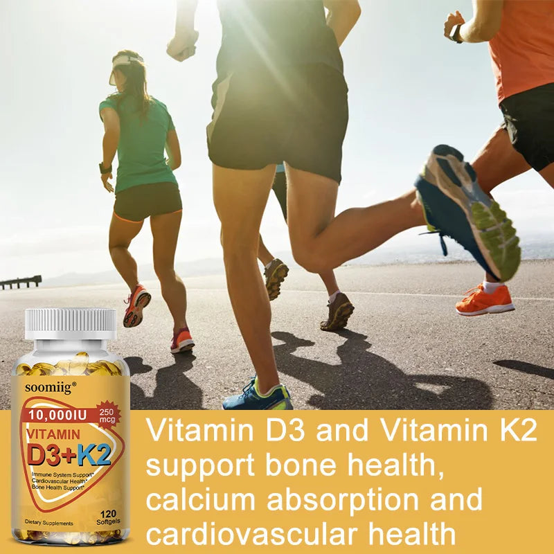 Vitamin D3 K2 Softgel Capsule Supplement Support Joint, Bone and Immune Health Strong Bones & Healthy for Men Women Healthy supplements