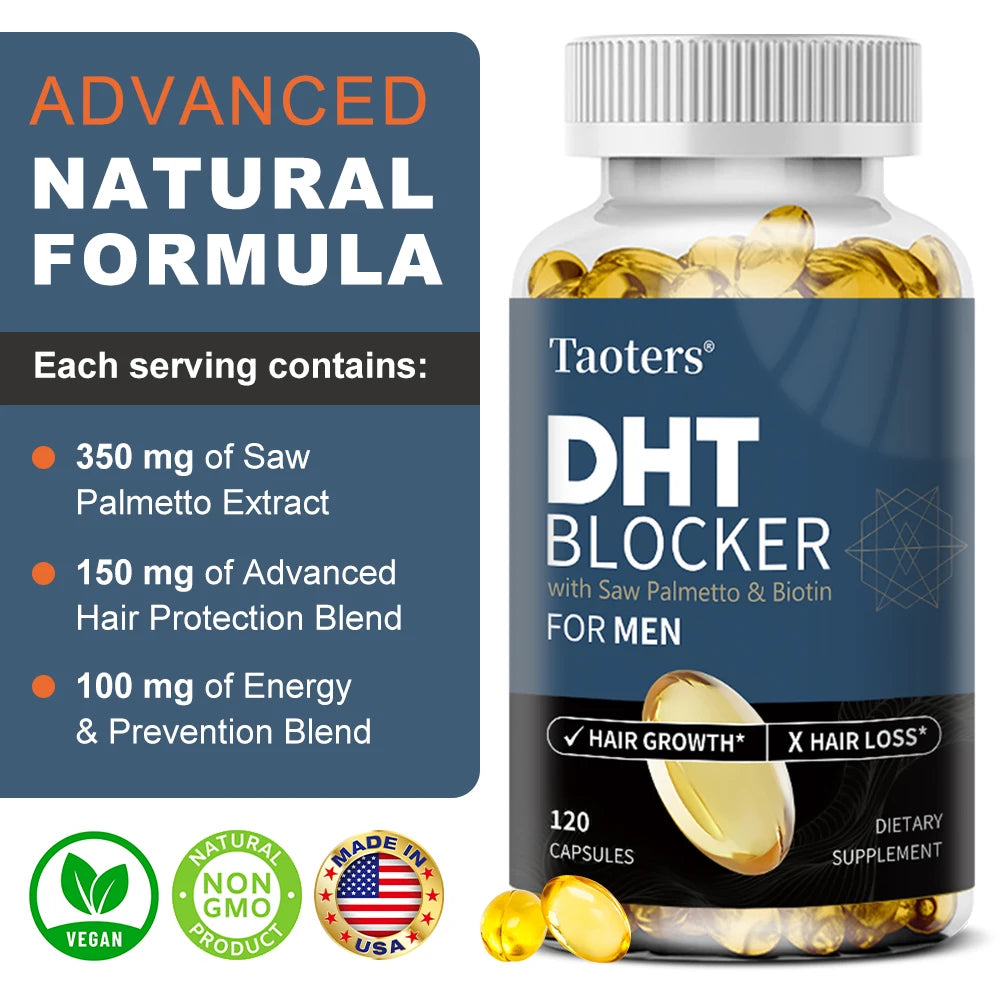 DHT Blocker Hair Growth Supplement with Saw Palmetto, Support Thicker Hair Reduce Thinning & Breakage, Boost Scalp Health Healthy supplements