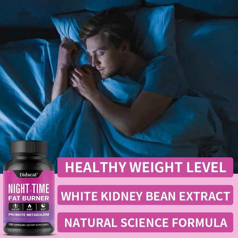 Nighttime Fat Burner - Boosts Metabolism, Suppresses Appetite, Promotes Sleep, Healthy Weight Management Supplement