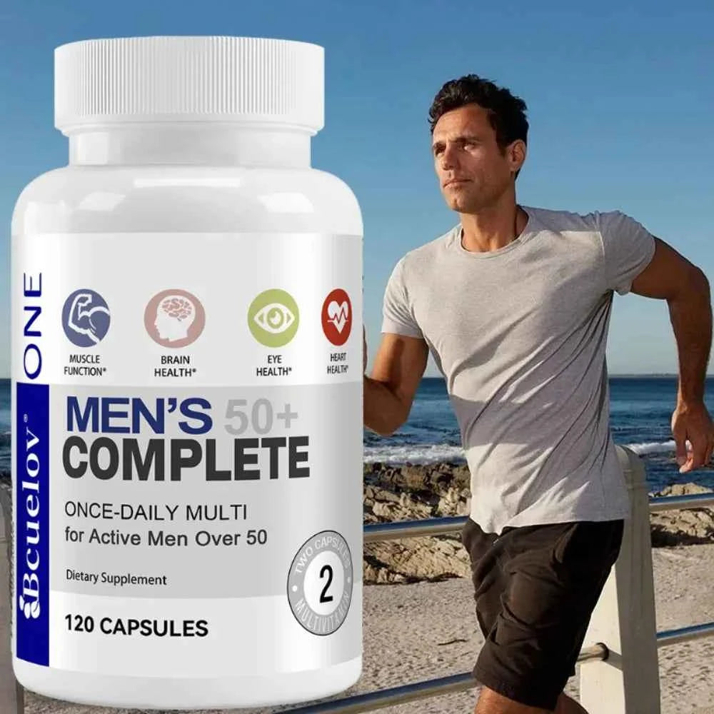 Men's Multivitamin for 50+ - High Potency Formula, for Brain, Eye & Heart Health, for Brain, Eye & Heart Health, 120 Capsules