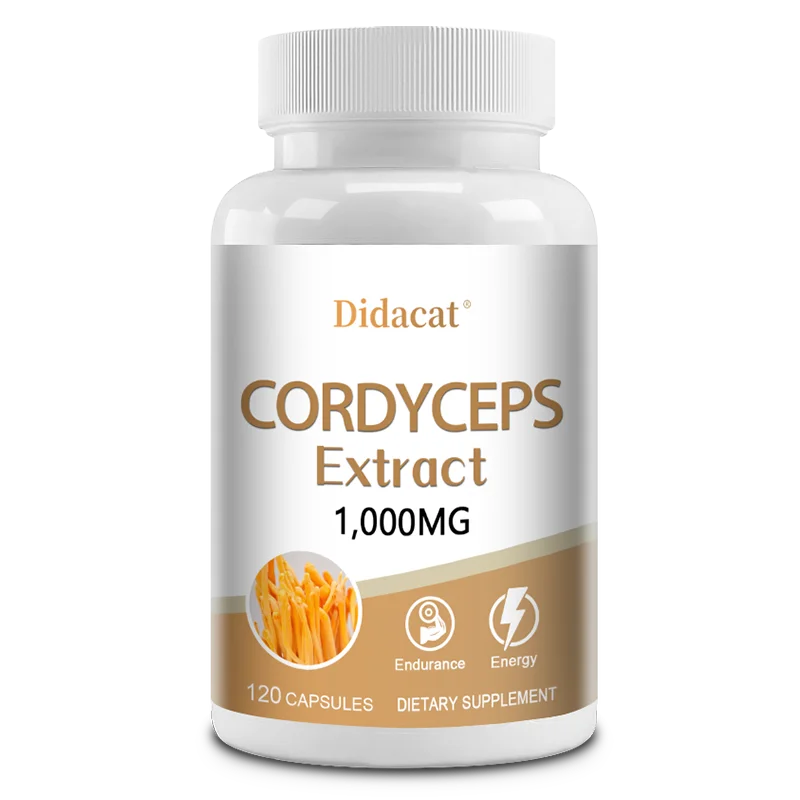 Natural Cordyceps 1000 Mg Supplement - Non-GMO 120 Capsules, Stamina and Energy Support, Helps Immune & Cardiovascular Health Healthy supplements