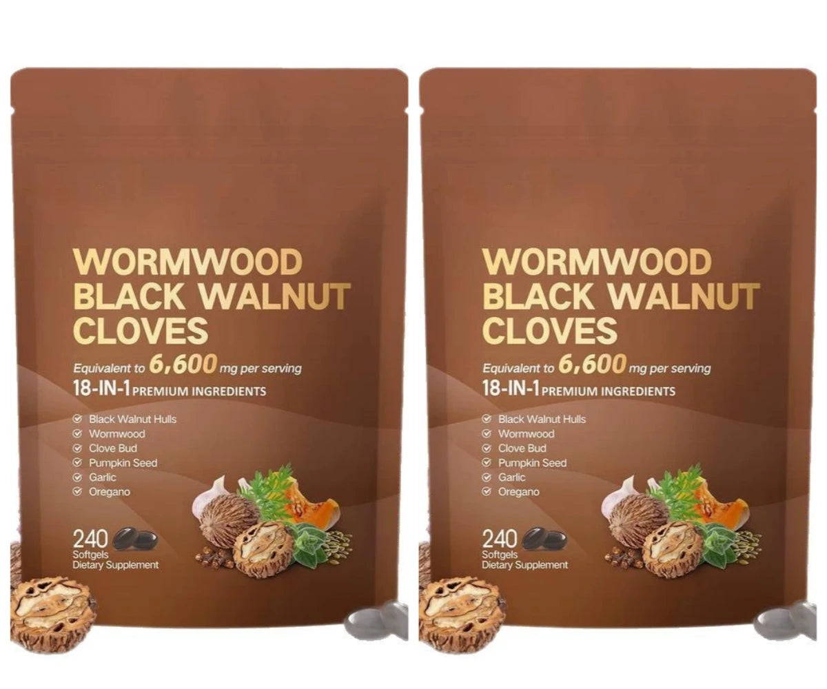 18-in-1 Wormwood Black Walnut Clove Softgels 6600mg Herbal Blend with Garlic Pumpkin Seed Oregano Daily Wellness 240 Softgels Healthy supplements
