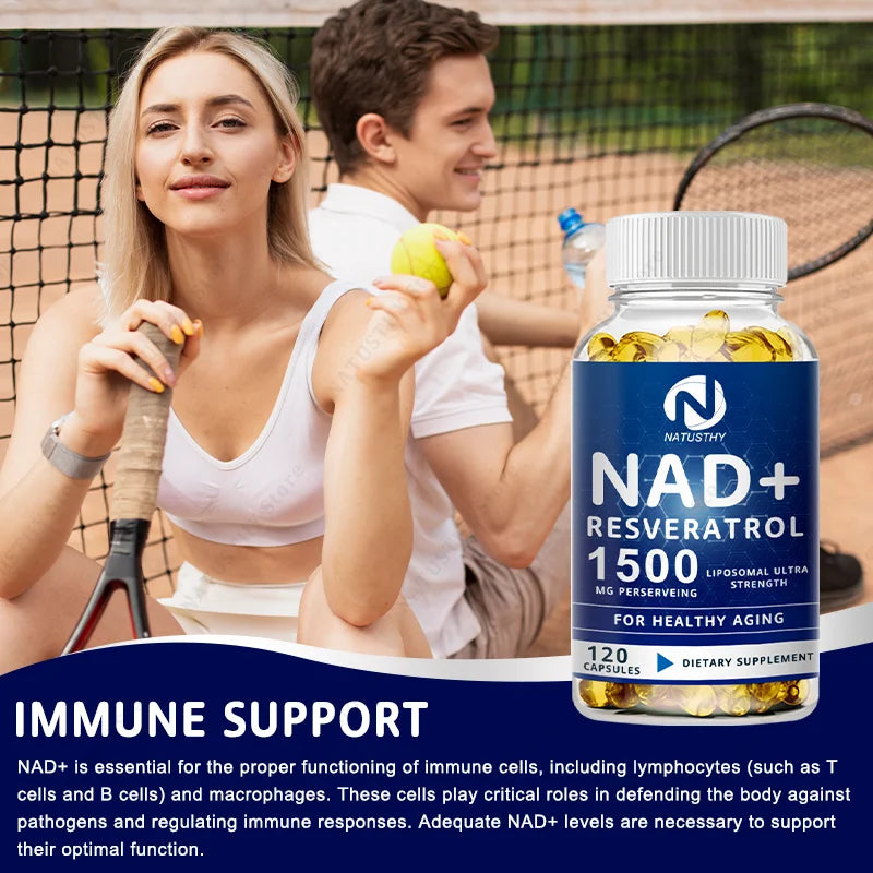 NAD Capsules Supplements - With Trans-Resveratrol, Natural Energy, Anti-aging & Cellular Health, Strengthens The Immune System Healthy supplements