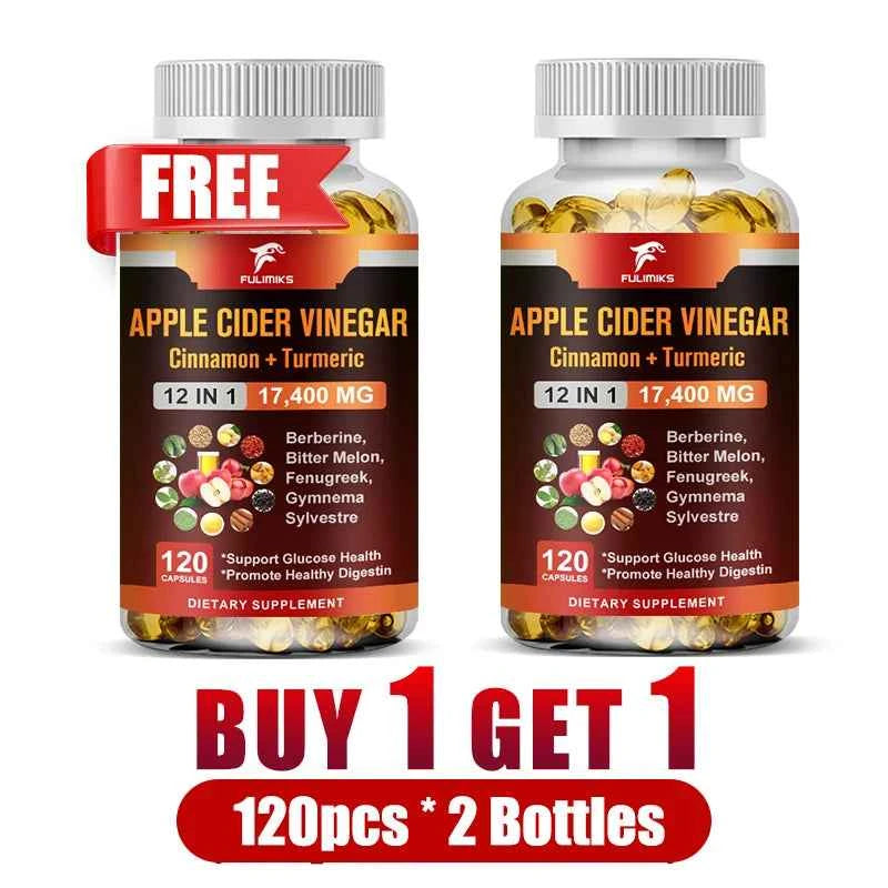 Buy 1 Get 1 Free! Premium Apple Cider Vinegar Capsules for Digestive Health & Natural Weight Management