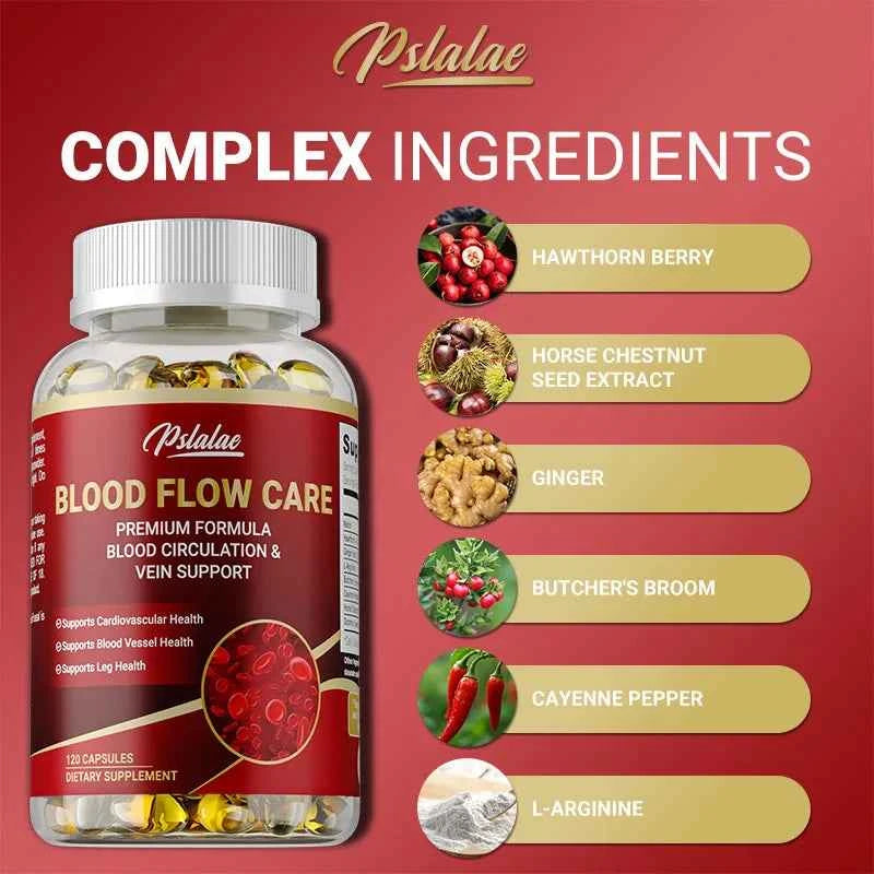 Blood Flow Care - Promotes Leg Vein, Heart, Blood Vessel and Cardiovascular Health, Supporting Blood Circulation