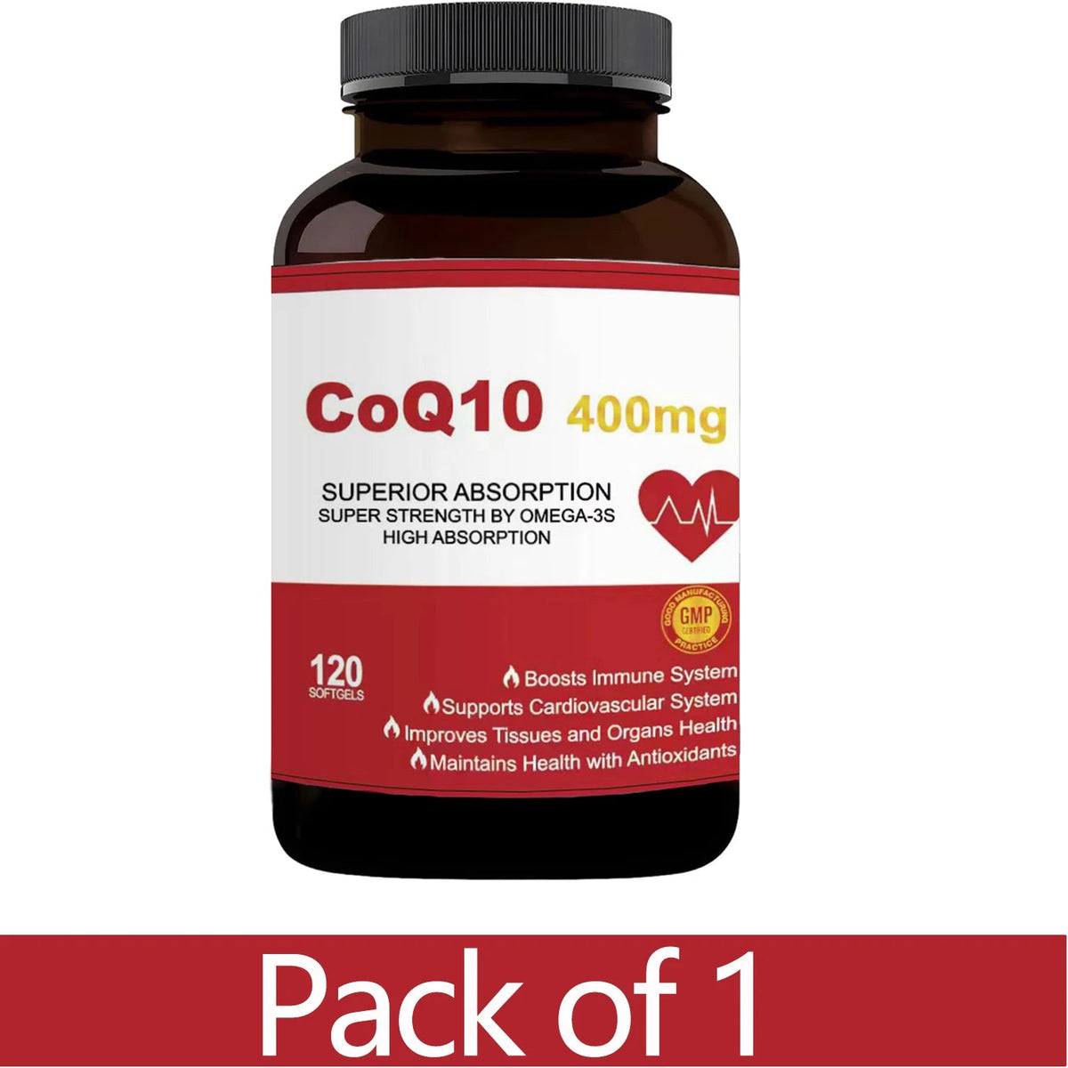 CoQ10 400mg with Omega-3, Antioxidant Supplement for Heart & Energy Health, Cellular Energy Support, Extra Strength Coenzyme Q10 Healthy supplements