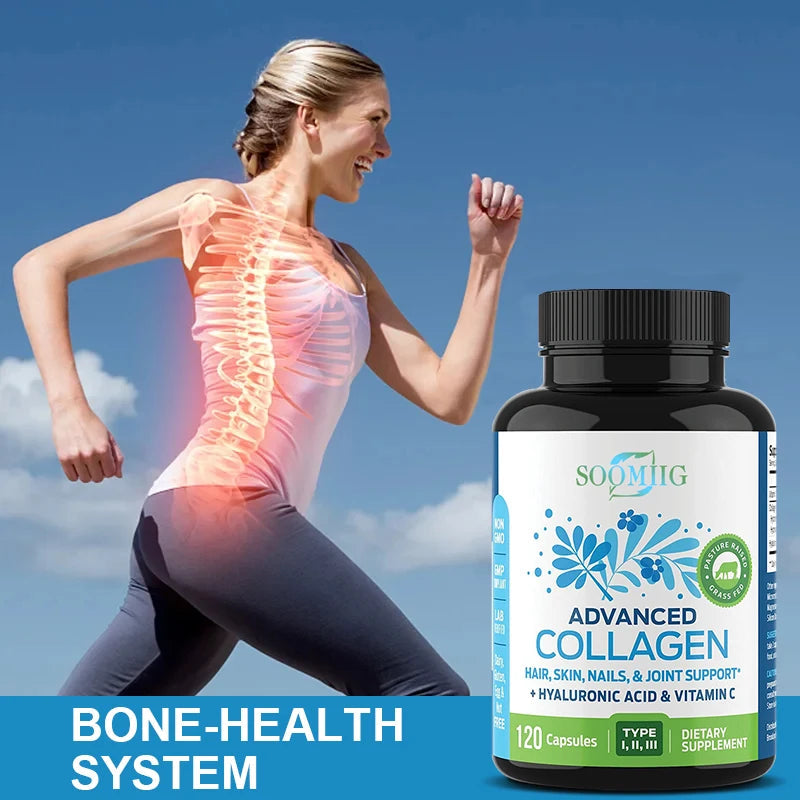 Multi Collagen Capsules, Hydrolyzed Collagen Supplement for Hair Skin Nails Joint & Bone Health, Anti-Aging Antioxidant Support Healthy supplements