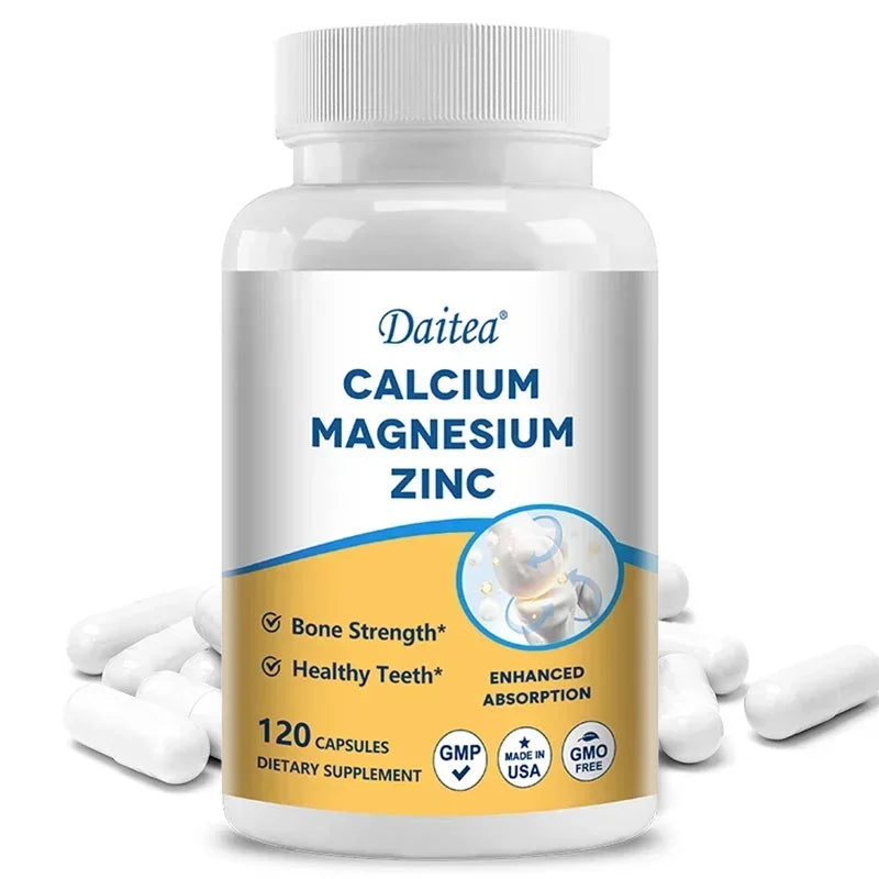 Calcium, Magnesium, Zinc Supplement - Supports Bone Health and Immune System Enhances Nutrient Absorption Healthy supplements