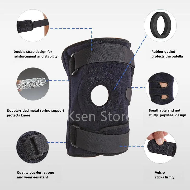 XL-6XL Double Straps Knee Brace with Rubber Washer Spring Support Plus Size, Oversized Meniscus Tear Joint Pain Injury Recovery Healthy supplements