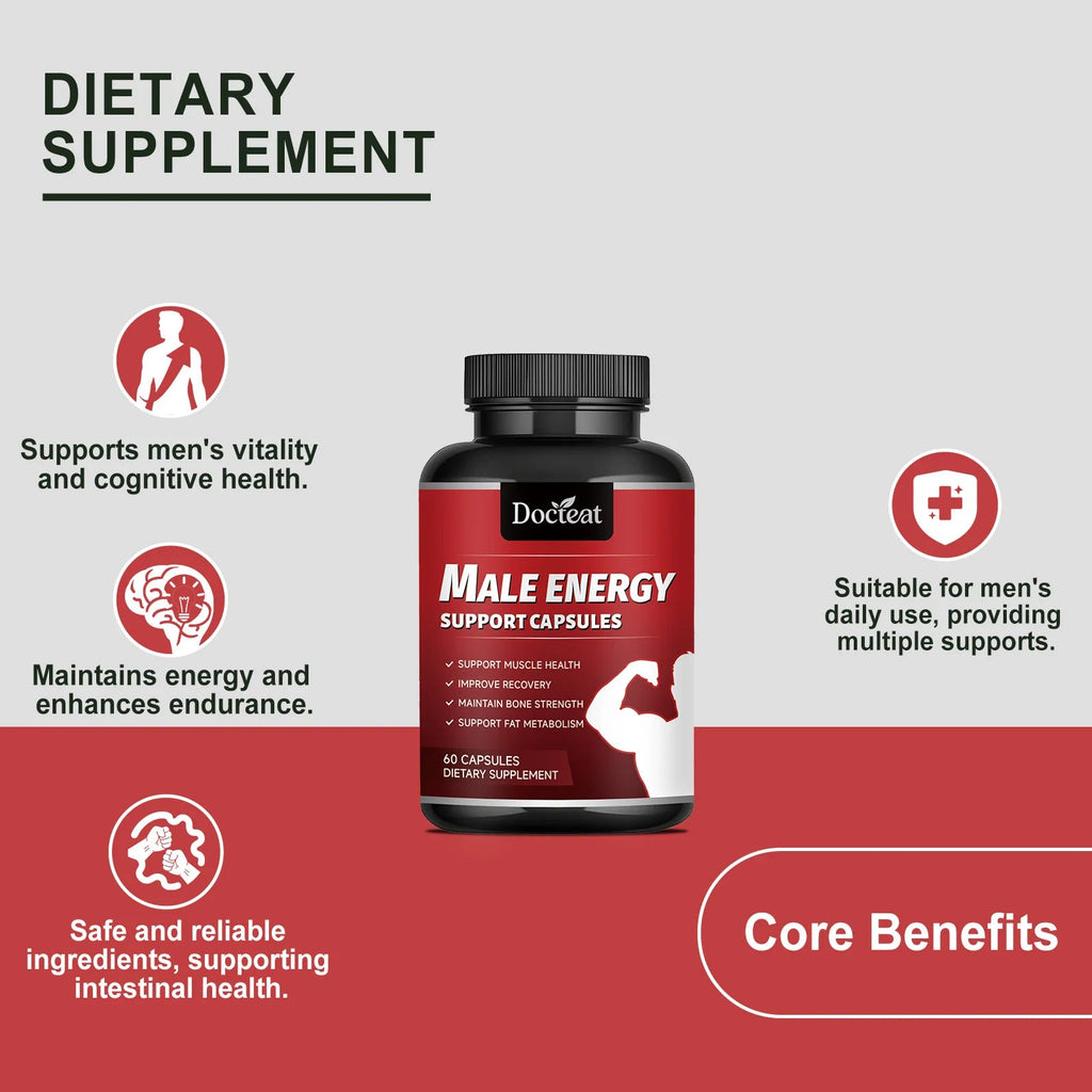 Docteat Organic Maca Root Power Tablets for Men Ginseng Pills Supplement for Health Energy Healthy supplements