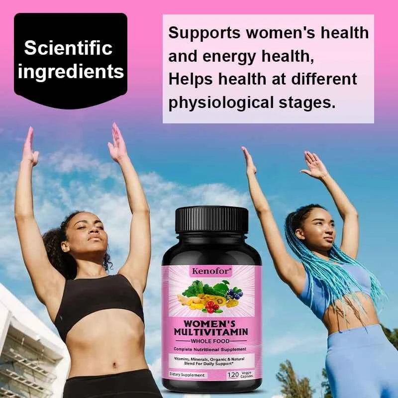 Women's Complete Multivitamin Multimineral Capsules - Hair Skin Nails & Joint Support, Heart Brain Immune Health, 120 Counts
