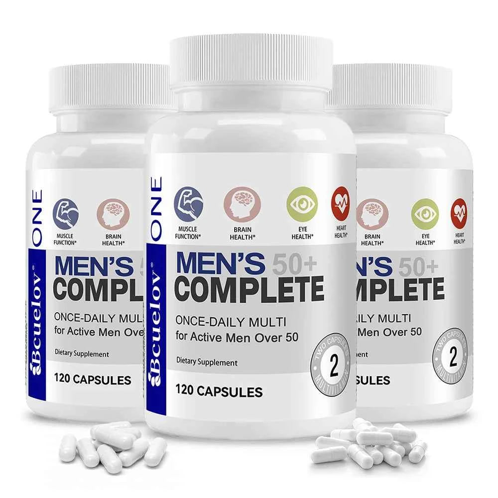 Men's Multivitamin for 50+ - High Potency Formula, for Brain, Eye & Heart Health, for Brain, Eye & Heart Health, 120 Capsules