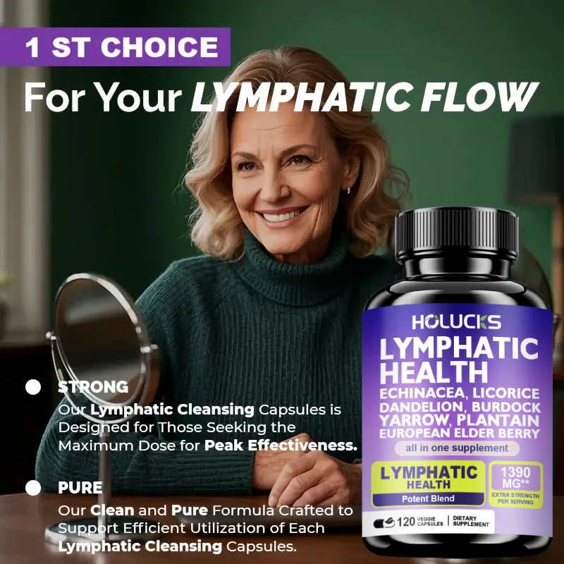 Buy 1 Get 1 Free! Premium Lymphatic Health Supplement, for Reduces Swelling, Boosts Immune Defense & Healthy Fluid Circulation Healthy supplements