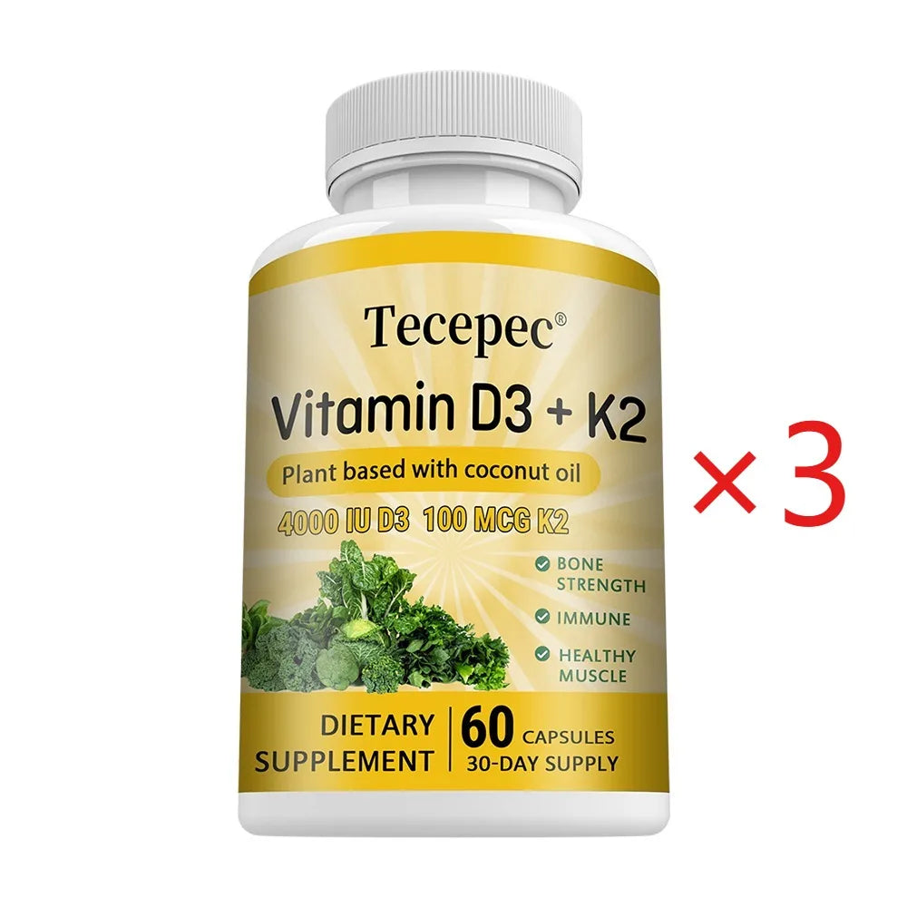 Vitamin D3 + K2, Supports Bone, Teeth, Digestion, Immune & Heart Health, Non-GMO, Dietary Supplement, 120 Capsules Healthy supplements