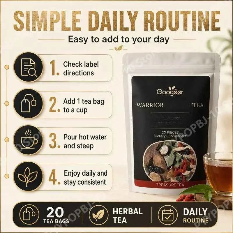 Googeer Herbal Supplement for Men's Wellness - 20 Bags of Black Mulberry & Goji Berry for Daily Health Boost