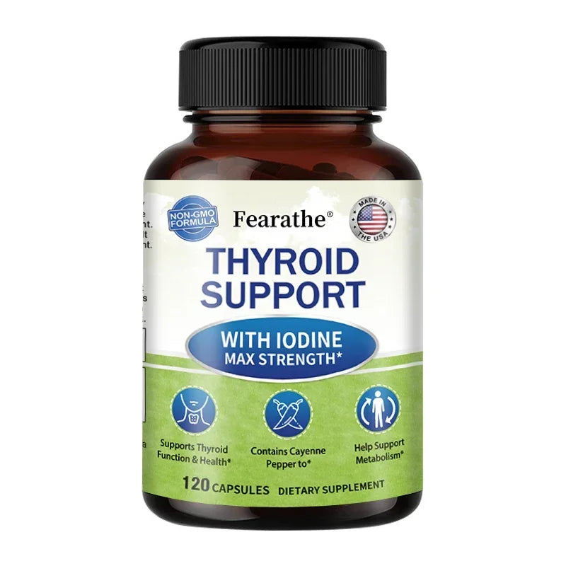 Thyroid Supplement for Men and Women - Thyroid Health, Metabolism, Energy and Focus Formula - 120 Capsules,Non-GMO Healthy supplements