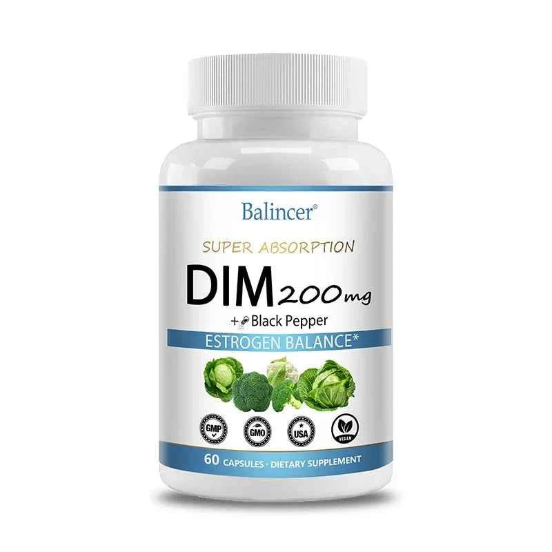 DIM Supplement 250mg with Piperine 5mg - Hormone Balance, Menopause Relief & Metabolism Support, Healthy Weight Management