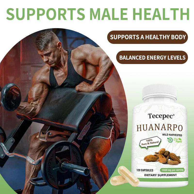Huanarpo Capsules 1000mg, 120 Vegan Capsules, Natural Energy, Stamina & Vitality Supplement, Supports Male Health, Non-GMO Healthy supplements