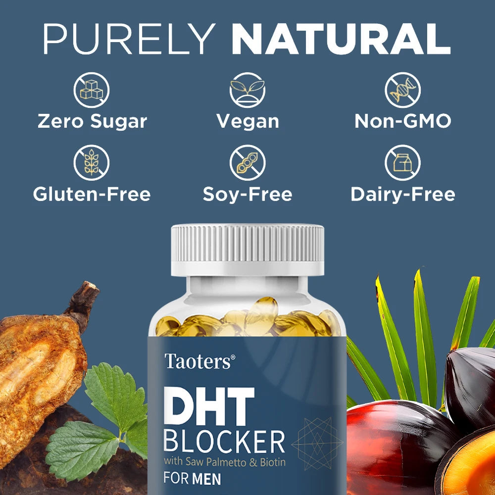 DHT Blocker Hair Growth Supplement with Saw Palmetto, Support Thicker Hair Reduce Thinning & Breakage, Boost Scalp Health Healthy supplements