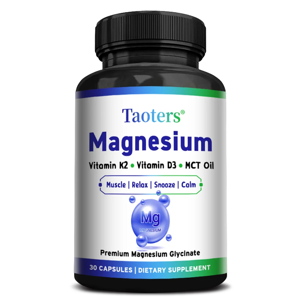 Magnesium Glycinate Capsules - Vitamin K2, D3, Support Bone Joint Wellness, Muscle Recovery, Nerve Mood Balance & Sleep Quality Healthy supplements