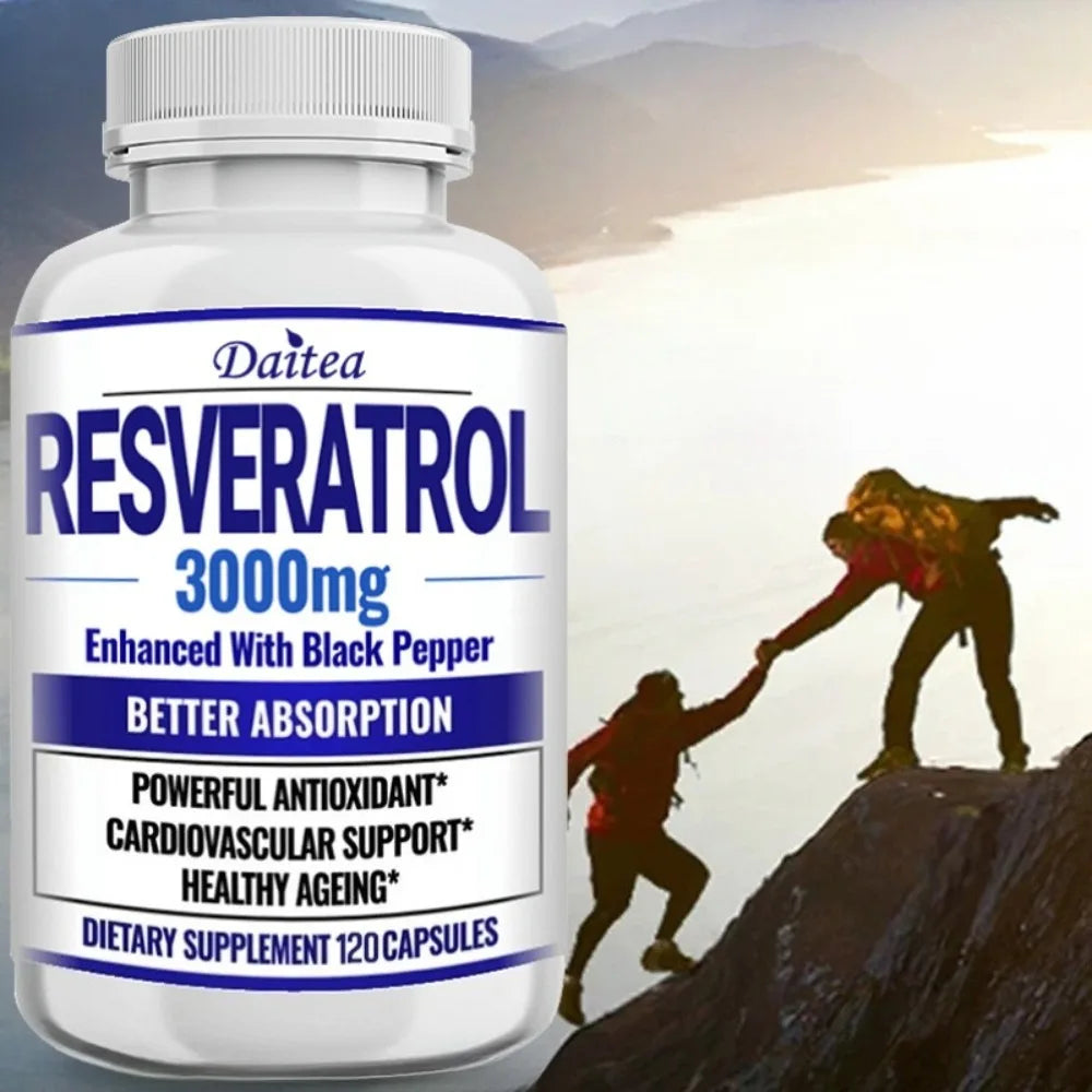 Resveratrol Supplement Capsules - Anti-Aging, Cardiovascular & Joint Support, Skin Health Healthy supplements